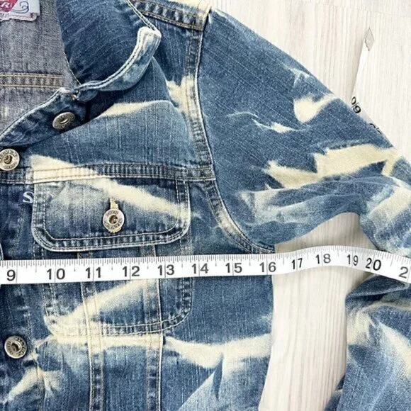 Silver Jeans Button Front Acid Wash Denim Jean Jacket Blue Size Extra Small - Picture 11 of 11
